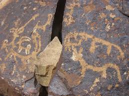 Petroglyphs http://en.wikipedia.org/wiki/Petroglyph