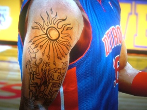 Egyptian Tattoos of former Piston Player Rasheed Wallace